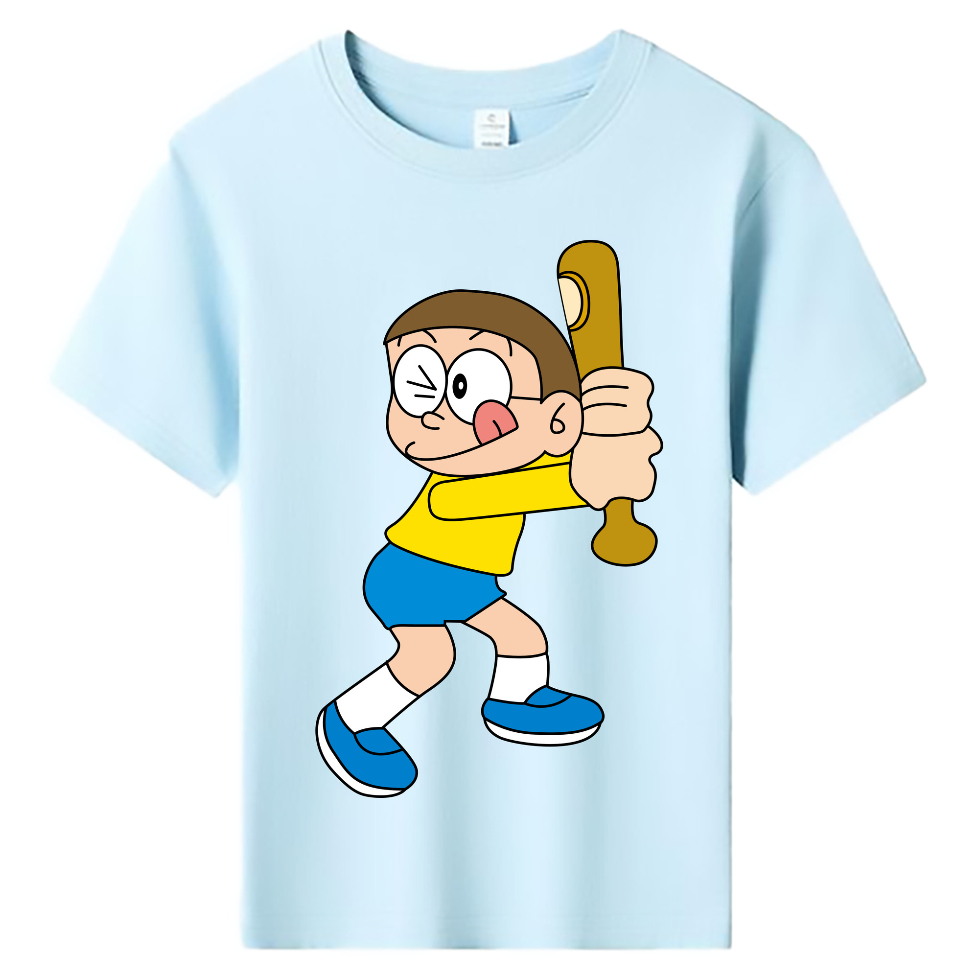 （画像用） ドラえもん 野比 のび太 Doraemon Nobita Nobi 綿100％キッズTシャツ（フロントプリント）